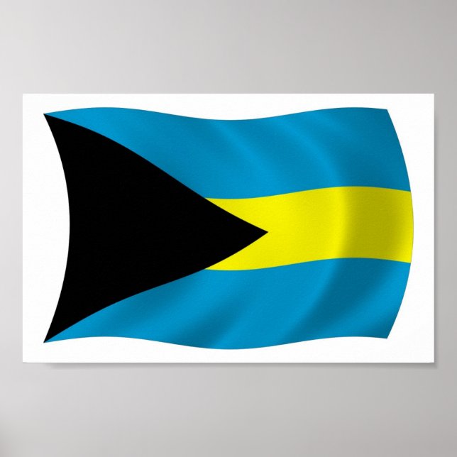 Affiche du drapeau des Bahamas (Devant)