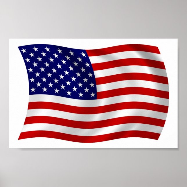 Affiche du drapeau des États-Unis d'Amérique (État (Devant)