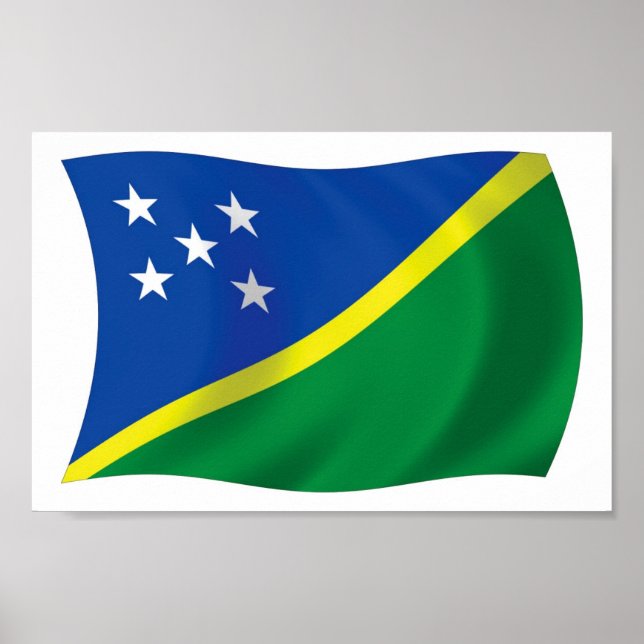 Affiche du drapeau des Îles Salomon Imprimer (Devant)