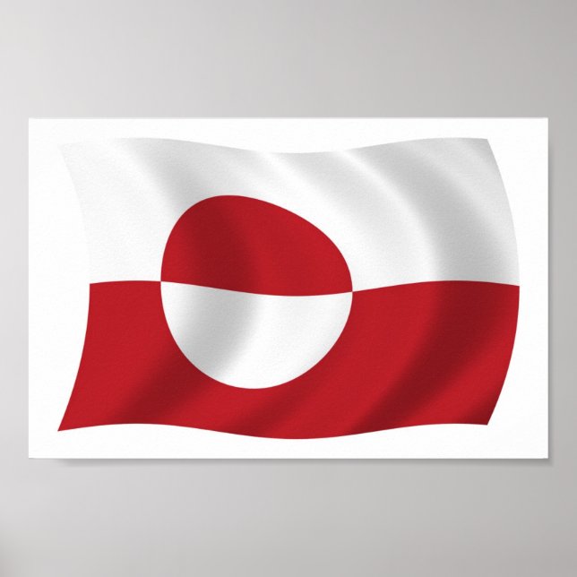 Affiche du drapeau du Groenland (Devant)