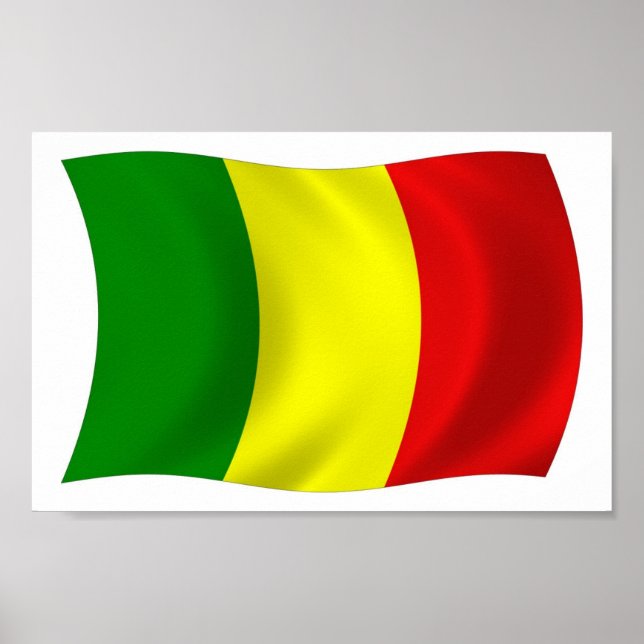 Affiche du drapeau du Mali (Devant)