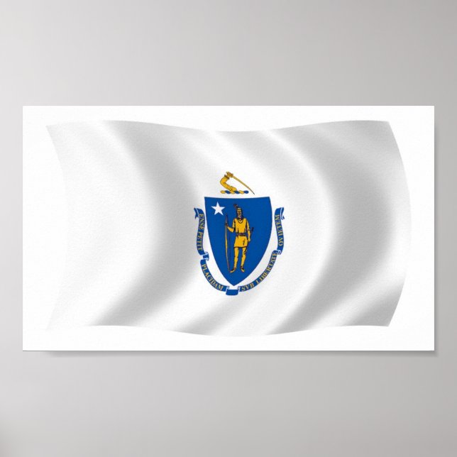 Affiche du drapeau du Massachusetts (Devant)