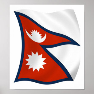 Affiche du drapeau du Népal