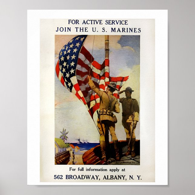 Affiche du drapeau du recrutement maritime (Devant)