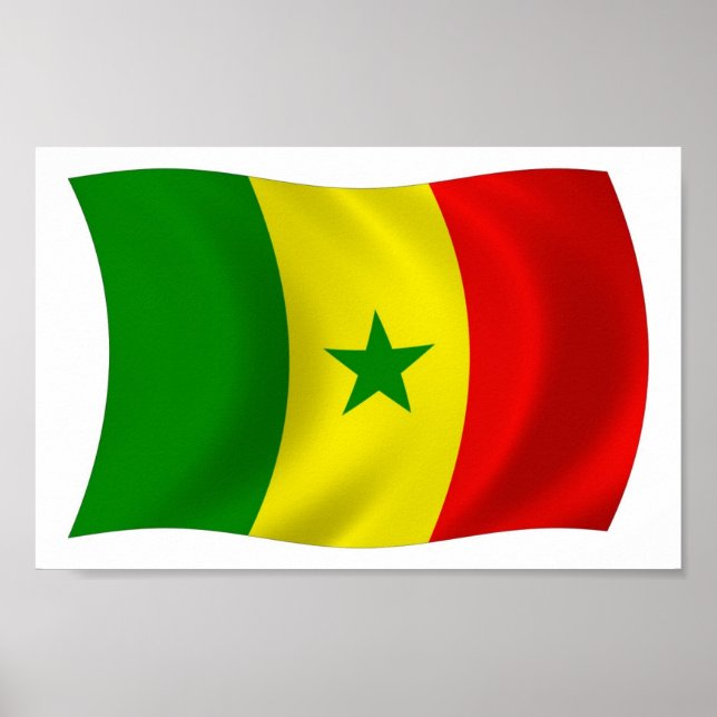 Affiche du drapeau du Sénégal (Devant)
