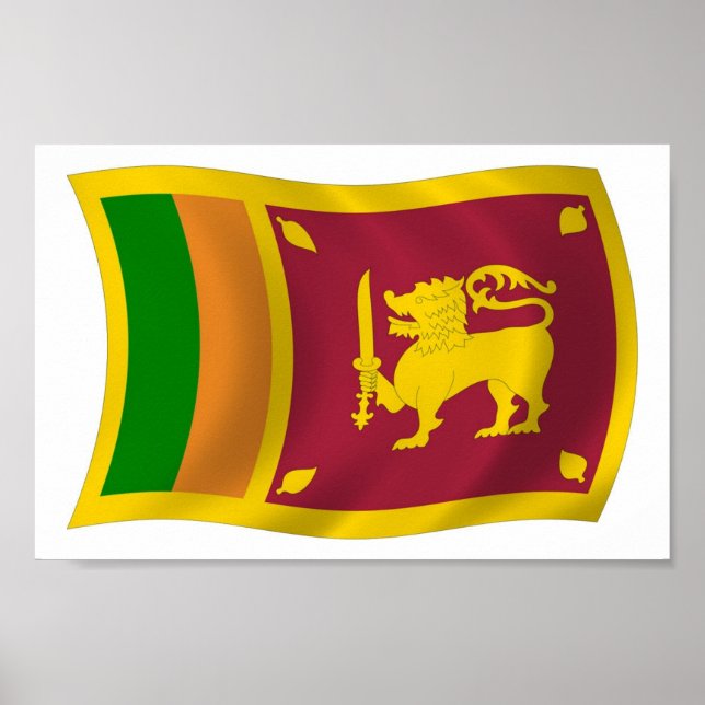 Affiche du drapeau du Sri Lanka (Devant)