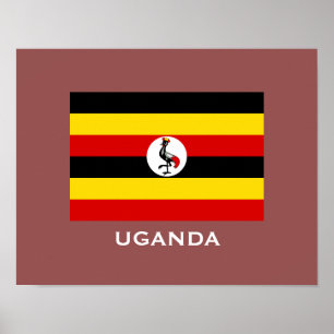 Affiche du drapeau ougandais classique