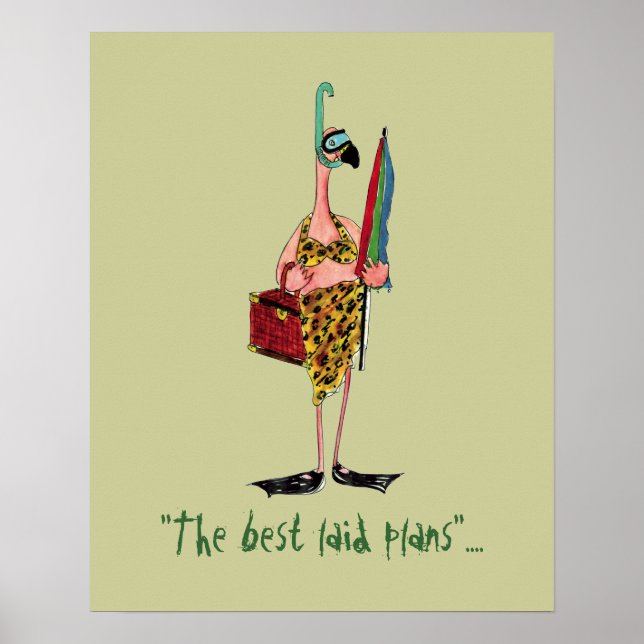 Affiche du Flamant rose de plage (Devant)