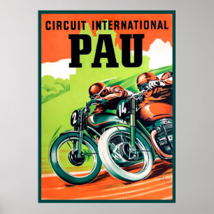 Affiche du Grand Prix Moto de Pau 1951