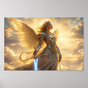 Affiche du Guerrier Céleste Ailé Lumineux