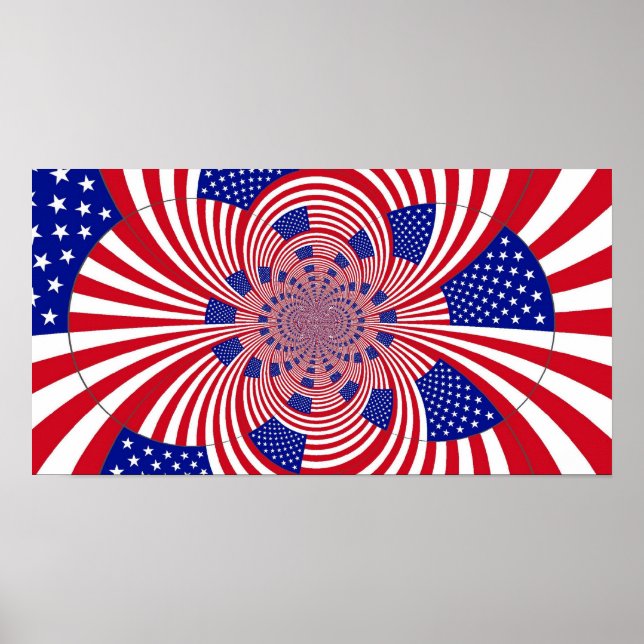 Affiche du Kaleidoscope du drapeau américain (Devant)