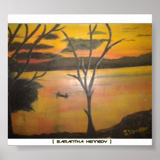 affiche du lac de couleur