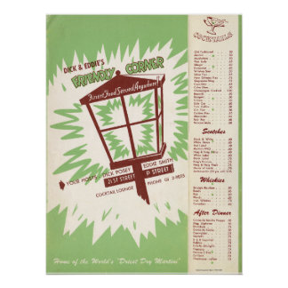 Affiche du menu de Dick & Eddie
