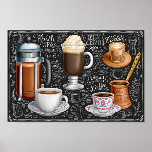 Affiche du menu du café (Devant)