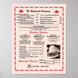 Affiche du menu Fontaine de Soda