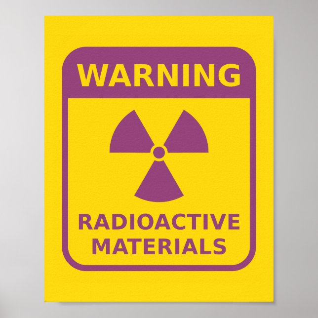 Affiche du panneau d'avertissement de radiations (Devant)