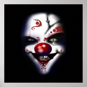 affiche du parti halloween clown clown effrayant D