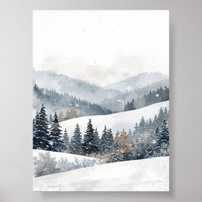 Affiche du paysage de neige de la forêt d'hiver (Devant)