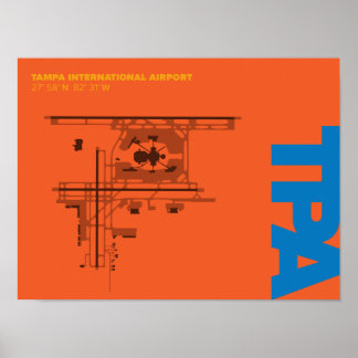 Affiche du plan de l'aéroport de Tampa (TPA)
