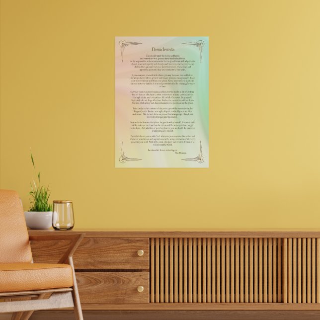 Affiche du poème Desiderata de Max Ehrmann (Salon 2)