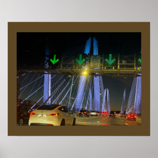 Affiche du pont illuminé de New York