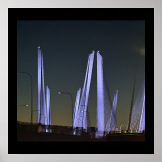Affiche du pont illuminé de New York