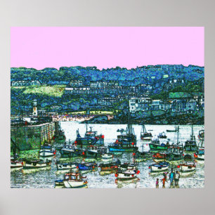 Affiche du port de Cornwall St Ives DE 8.99