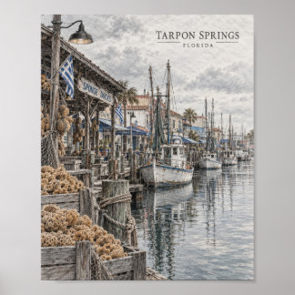 Affiche du port de Tarpon Springs Floride #091