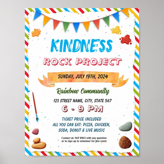 Affiche du prospectus du projet Kindness Rocks (Devant)