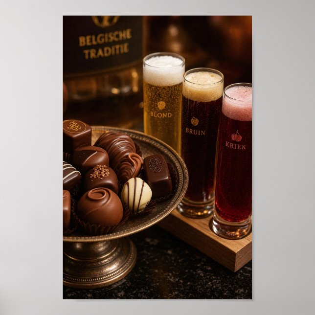 Affiche du rituel de la bière et du chocolat belge (Devant)