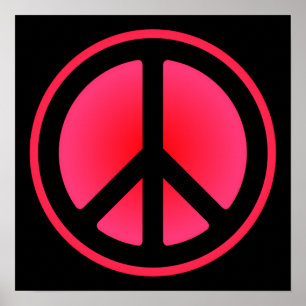 Affiche du symbole de la paix rose