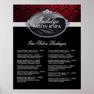 Affiche du tarif du salon