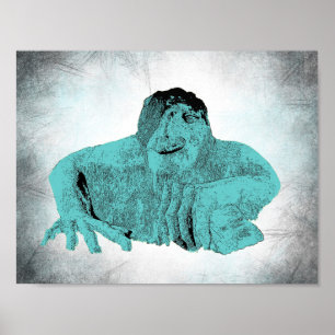 Affiche du Troll de Fremont à Seattle (différentes