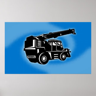 affiche du véhicule de construction de la grue en 