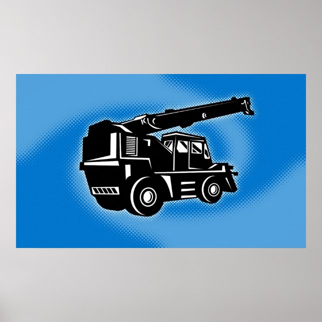 affiche du véhicule de construction de la grue en  (Devant)