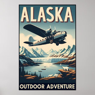 Affiche du Vintage voyage d'aventure en plein air 