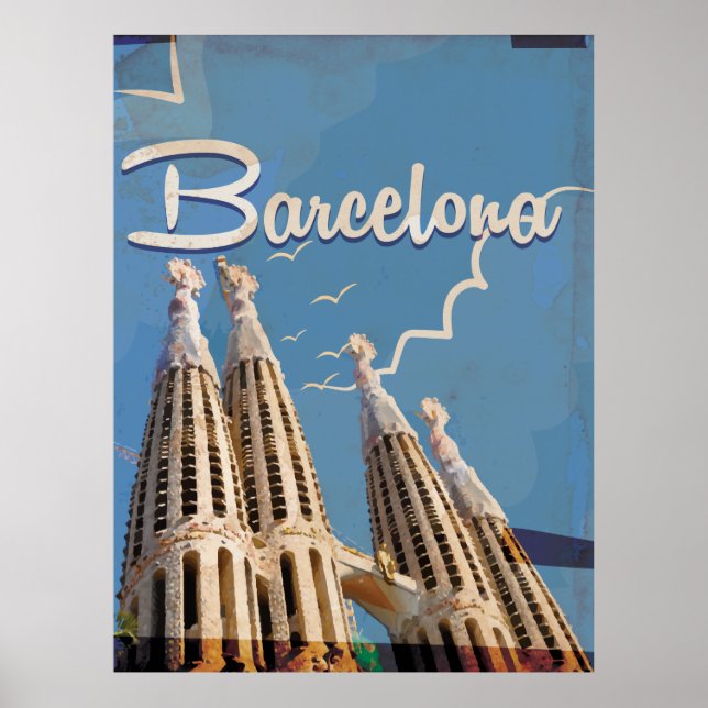 Affiche du Vintage voyage de Barcelone (Devant)