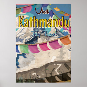 Affiche du Vintage voyage de Katmandou