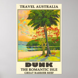 Affiche du Vintage voyage de la Grande barrière de