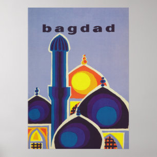 Affiche du Vintage voyage rétro de Bagdad