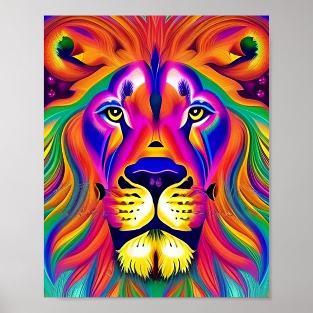 affiche du visage de lion (Devant)