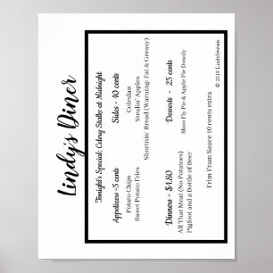 Affiche du wagon-restaurant de Lindy