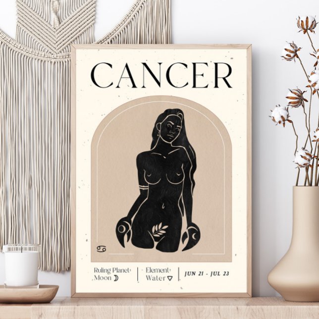 Affiche du zodiaque féminin Cancer (Créateur téléchargé)