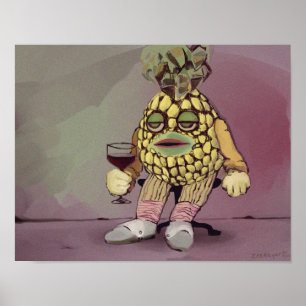 affiche d'un ananas cassé
