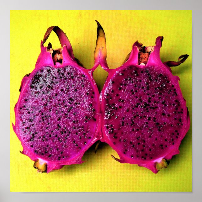affiche d'une photo de fruit de dragon tranché (Devant)