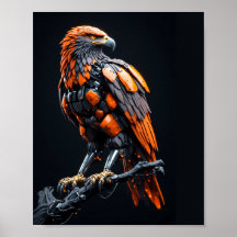 Affiche Eagle Cyberpunk Mecha Yeux Confiants