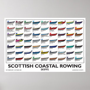 Affiche écossaise d'aviron côtier - Skiffs, 5 ans 