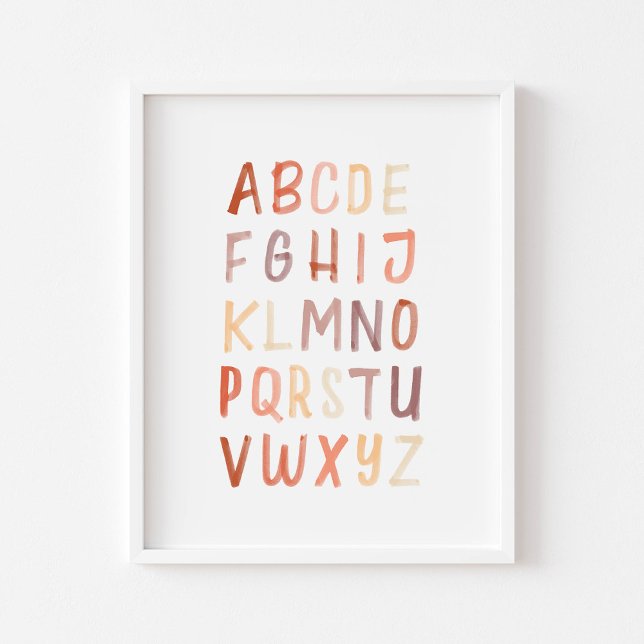 Affiche éducative de l'alphabet neutre et brun (Créateur téléchargé)
