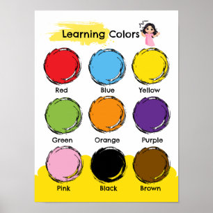 Affiche éducative pour apprendre les couleurs