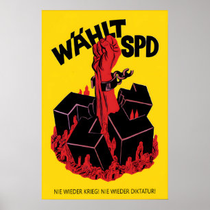 Affiche électorale allemande des années 1950 Plus 